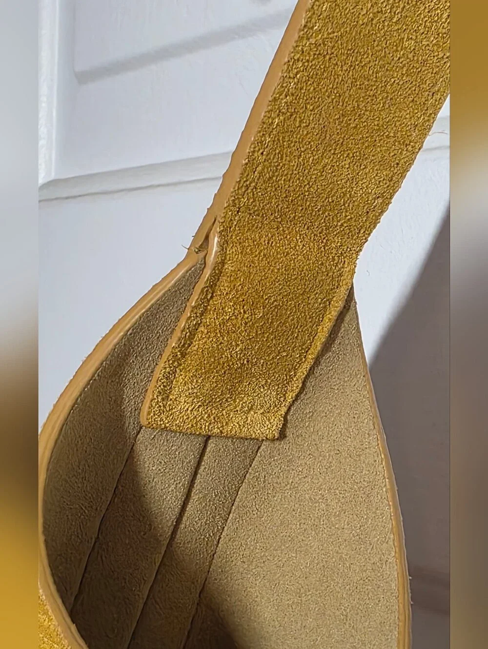 Genuine Leather Suede Yellow Mustard Braided Woven Hobo Shoulder Bag - Women